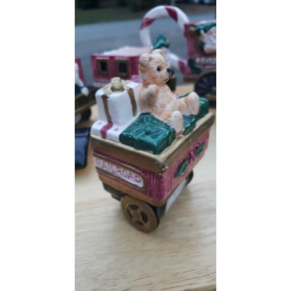 Vintage Holiday Tea set Santa Claus Holiday Express Ceramic Tea Coffee Set - Picture 9 of 12